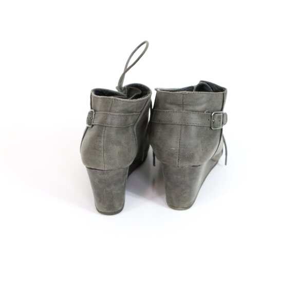 *Maurices Grey Suede Heeled Booties - Picture 6 of 8